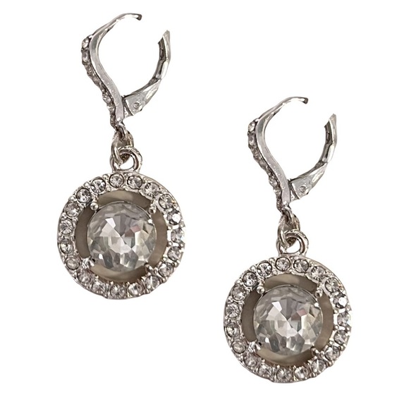 Elegant Silver Lever-back Drop Dangle Earrings - Picture 1 of 2